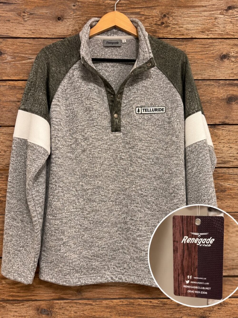 Renegade Telluride Colorado Gray Fleece Pullover Sweater Size M